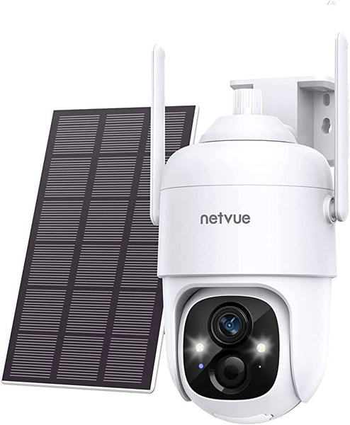 NETVUE Solar Security Cameras Wireless Outdoor 3MP Camera 2.4G WiFi 360° View PTZ