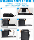 ZKEEZM Light Box Photography 16"x16" with 80LED Lights and 6 Color Backdrops Photo Box with Lights, Foldable Light Box with Adjustable Brightness, 6000-6500K Dimmable Portable Picture Box Shooting