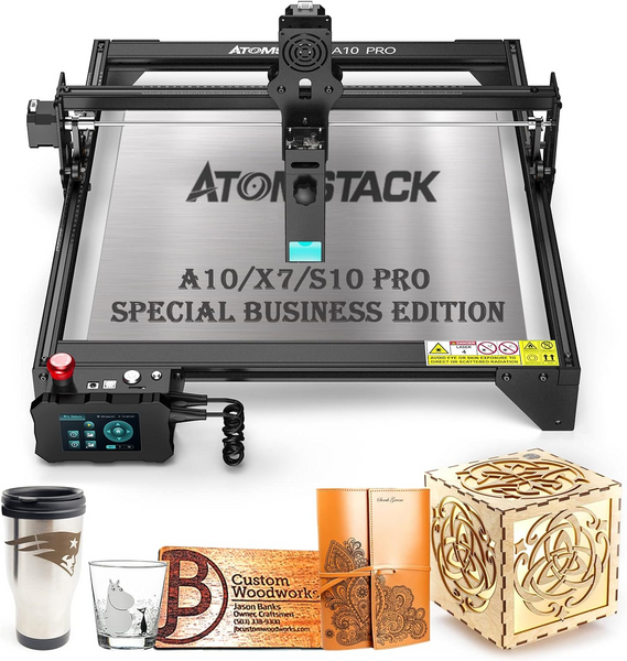 ATOMSTACK A10  50W Laser Engraver, 10W Optical Power Compressed Spot Laser Engraving Machine and Laser Cutter for Wood Metal with Terminal Panel for Offline Engraving, 410x400mm Engraving Area
