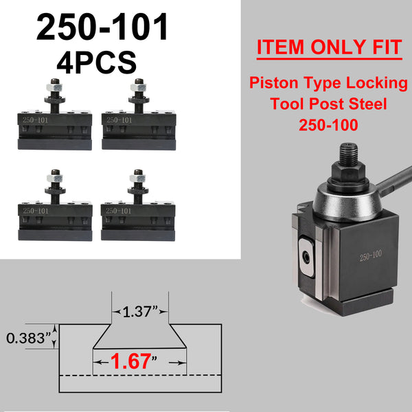 T0025-SP 4PCS 250-101 QUICK CHANGE TURNING & FACING (Piston)LATHE TOOL POST HOLDER