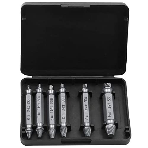 Screw Extractor-Screw Extractor Set-6 piece set of Easy Out Bolt Extractor- -Damaged&Stripped Screw Extractor Remover Set-Broken Bolt Extractor Kit-Durable Screw Extractor Set