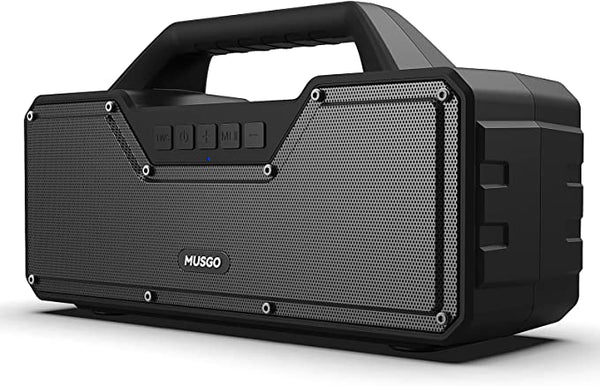 MUSGO Portable Speaker Wireless Bluetooth 5.0 IPX6 Waterproof Built-in Handle 24H Playtime with Subwoofer 60W