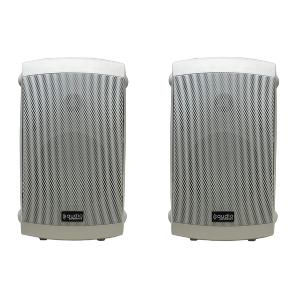Audio Experience AES0101 Weatherproof Eco Patio Speakers 50W 4" 2-Way Woofer Speaker 1" Dome and Balance Tweeter, White