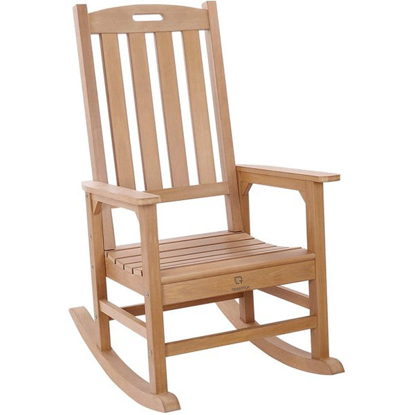 QOMOTOP Rocking Chair with 350lbs Weight Capacity,Poly Lumber Porch Rocker