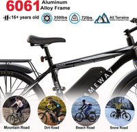 sameway Electric Bike for Adults with 750W E-Bikes Motor, 26'' Wheels, 21MPH Speed - Electric Mountain Bike - Foldable