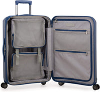 Traveler's Choice Pagosa Indestructible Hardshell Expandable Spinner Luggage, Navy, Checked-Medium 26-Inch(694396915699)