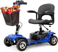 Cebihy 4 Wheel Mobility Scooter, Electric Power Mobile Scooters for Seniors Adult with Lights Collapsible and Compact Duty Travel Scooter w/Basket and Extended Battery