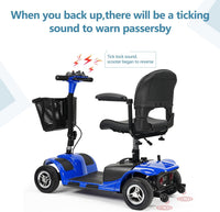 Cebihy 4 Wheel Mobility Scooter, Electric Power Mobile Scooters for Seniors Adult with Lights Collapsible and Compact Duty Travel Scooter w/Basket and Extended Battery