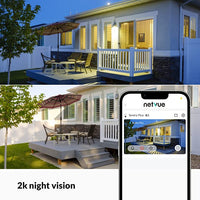 NETVUE Solar Security Cameras Wireless Outdoor 3MP Camera 2.4G WiFi 360° View PTZ