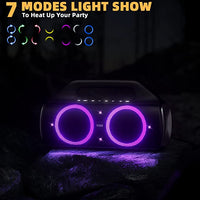 YIER 80w (Peak) Portable Wireless Speaker with Lights, Stereo Loud Sound, IP67 Waterproof, Deep Bass Outdoor Speakers Bluetooth 5.0