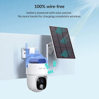 NETVUE Solar Security Cameras Wireless Outdoor 3MP Camera 2.4G WiFi 360° View PTZ