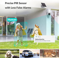 NETVUE Solar Security Cameras Wireless Outdoor 3MP Camera 2.4G WiFi 360° View PTZ