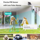 NETVUE Solar Security Cameras Wireless Outdoor 3MP Camera 2.4G WiFi 360° View PTZ