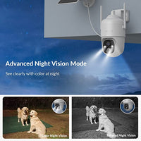 NETVUE Solar Security Cameras Wireless Outdoor 3MP Camera 2.4G WiFi 360° View PTZ