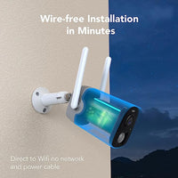 NETVUE Security Outdoor Camera with Solar Panel, 2K Color Night Vision AI Motion Detection, Wireless IP65 Weatherproof Camera