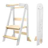 Nordi Foldable Toddler Kitchen Tower, Kitchen Stool Helper, Standing Tower with 3 Adjustable Heights, Suitable Age for 1.5-6 Years, Montessori Kitchen Stools