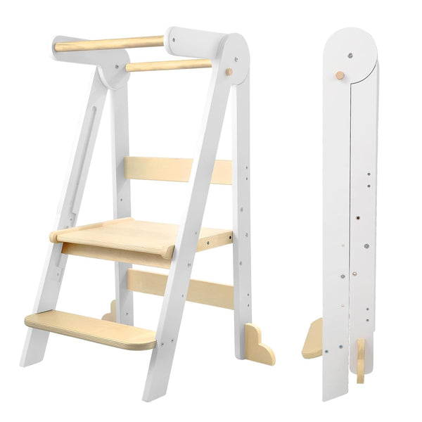 Nordi Foldable Toddler Kitchen Tower, Kitchen Stool Helper, Standing Tower with 3 Adjustable Heights, Suitable Age for 1.5-6 Years, Montessori Kitchen Stools