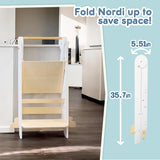 Nordi Foldable Toddler Kitchen Tower, Kitchen Stool Helper, Standing Tower with 3 Adjustable Heights, Suitable Age for 1.5-6 Years, Montessori Kitchen Stools