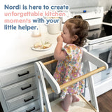 Nordi Foldable Toddler Kitchen Tower, Kitchen Stool Helper, Standing Tower with 3 Adjustable Heights, Suitable Age for 1.5-6 Years, Montessori Kitchen Stools