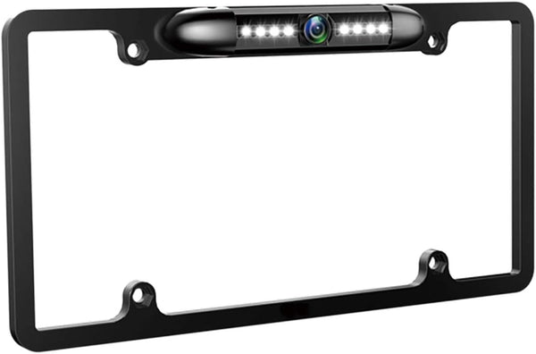 License Plate Backup Camera HD Night Vision Rear View Camera with 8 LEDs 170° Vision