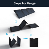 200W Foldable Solar Panel Kit Portable Emergency Power multiple charging modes