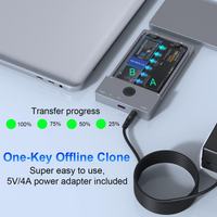 Dual Bay M.2 Enclosure, Cloner USB C to NVME SSD Enclosure External Hard Drive Duplicator for M Key (B+M Key) (Tool-Free)