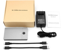 Dual Bay M.2 Enclosure, Cloner USB C to NVME SSD Enclosure External Hard Drive Duplicator for M Key (B+M Key) (Tool-Free)