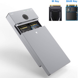 Dual Bay M.2 Enclosure, Cloner USB C to NVME SSD Enclosure External Hard Drive Duplicator for M Key (B+M Key) (Tool-Free)