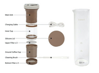 Laekerrt Wireless Electric Instant Cold Brew Coffee Maker 15 mins Tea Diffuser
