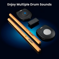 PocketDrum 2 Plus Electric Air Drum Set Sticks, with Drumsticks, Pedals, Bluetooth and 8 Sounds, USB MIDI Function, Electronic Drums for Adults, Kids, Gift