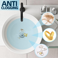 Universal 2 in 1 Bathroom Sink Stopper, Pop Up Bathroom Sink Drain Strainer with Anti-Clogging Filter Basket, Bathroom Drain Stopper Sink Plug for 1.06"-1.65" Basin Drain Holes(Pair)