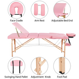 Commercial Portable Folding Massage Table With Carrying Case, 84'', PINK