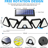 Solar Lights Outdoor Waterproof, 329 LED Motion Sensor Outdoor Lights 5 Heads Outdoor Motion Sensor Light, Solar Lights for Outside, Patio, Garage, Garden, Front Door (2 Packs)