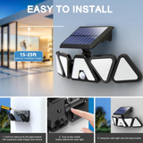 Solar Lights Outdoor Waterproof, 329 LED Motion Sensor Outdoor Lights 5 Heads Outdoor Motion Sensor Light, Solar Lights for Outside, Patio, Garage, Garden, Front Door (2 Packs)