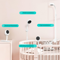 NETVUE Baby Camera Monitor Video - Peekababy 4 in 1 Bracket Meets the Needs of Parents in All Scenarios, Baby Monitor with Camera and Audio, 5" Display, 2-Way Talk, Free Smart Phone App, Cry Detection
