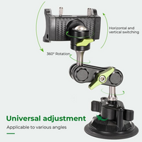 Universal Ball Head Arm for Phone, 360° Rotating Rotating Car Phone Holder Mount, Suction Cup Phone Holder with Ballhead Universal Ball Head Basic Sucker Arm for Phone (with Remote Control)