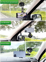 Universal Ball Head Arm for Phone, 360° Rotating Rotating Car Phone Holder Mount, Suction Cup Phone Holder with Ballhead Universal Ball Head Basic Sucker Arm for Phone (with Remote Control)