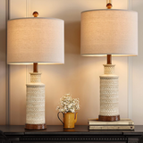 24'' Farmhouse Table Lamp Set of 2 for Bedroom Living Room Vintage Rustic Traditional Nightstand Bedside Lamps