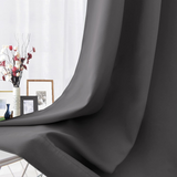 LUSHLEAF Blackout Curtains for Bedroom, Solid Thermal Insulated with Grommet Noise Reduction Window Drapes, Room Darkening Curtains for Living Room, 2 Panels,42 x 84 inch，Grey