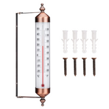 Outdoor Thermometer, Steel Outside Window Thermometer Adjustable Angle, 10 Inch, Easy to Read