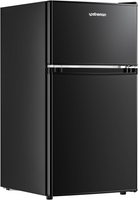 Upstreman 3.2 Cu.Ft Mini Fridge with Freezer, Double Door Mini Fridge, Adjustable Thermostat, Mini Refrigerator for Dorm, Office, Bedroom, Black