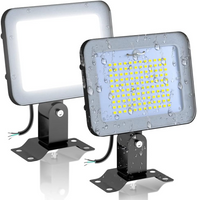 2-Pack 30W LED Flood Lights 110V Outdoor IP65 Waterproof 3 Adjustable Angle 4980LM Wall Mounted Work Lamp 6000K Daylight Security Floodlight Fixture for Yard Garden Rooftop Playground