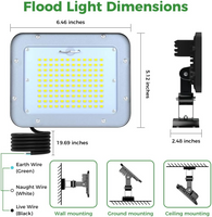2-Pack 30W LED Flood Lights 110V Outdoor IP65 Waterproof 3 Adjustable Angle 4980LM Wall Mounted Work Lamp 6000K Daylight Security Floodlight Fixture for Yard Garden Rooftop Playground