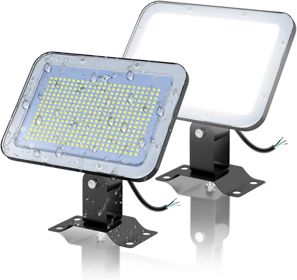 2 Pack 60W LED Flood Light 10980LM Super Bright Outdoor Floodlight Fixture IP65 Waterproof Exterior Security Lighting 6000K Daylight 3 Adjustable angle AC100-277V Work Lights for Yard Garden Backyard