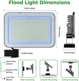 2 Pack 60W LED Flood Light 10980LM Super Bright Outdoor Floodlight Fixture IP65 Waterproof Exterior Security Lighting 6000K Daylight 3 Adjustable angle AC100-277V Work Lights for Yard Garden Backyard