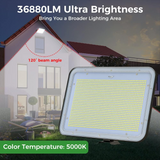 300W LED Flood Light 36880LM Super Bright 1344leds Commercial Exterior Security Lighting 2400W Equivalent,5000K Daylight,3Adjustable Angle,IP65Waterproof,110V Outdoor Floodlight Garden Backyard Garage