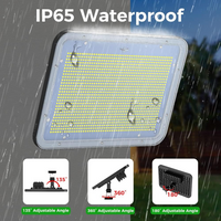 300W LED Flood Light 36880LM Super Bright 1344leds Commercial Exterior Security Lighting 2400W Equivalent,5000K Daylight,3Adjustable Angle,IP65Waterproof,110V Outdoor Floodlight Garden Backyard Garage