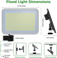 300W LED Flood Light 36880LM Super Bright 1344leds Commercial Exterior Security Lighting 2400W Equivalent,5000K Daylight,3Adjustable Angle,IP65Waterproof,110V Outdoor Floodlight Garden Backyard Garage
