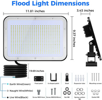 100W LED Flood Light 15900LM, Outdoor Floodlights 100-277V,Security Commercial Lighting IP65 Waterproof Angle Adjustable,5000K Daylight Exterior Work Light for Stadium,Garden,Garages,Yard,Barn
