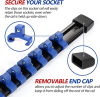 24 Pieces ABS Socket Organizer Holder Trays for Toolboxes, 1/4'' Drive